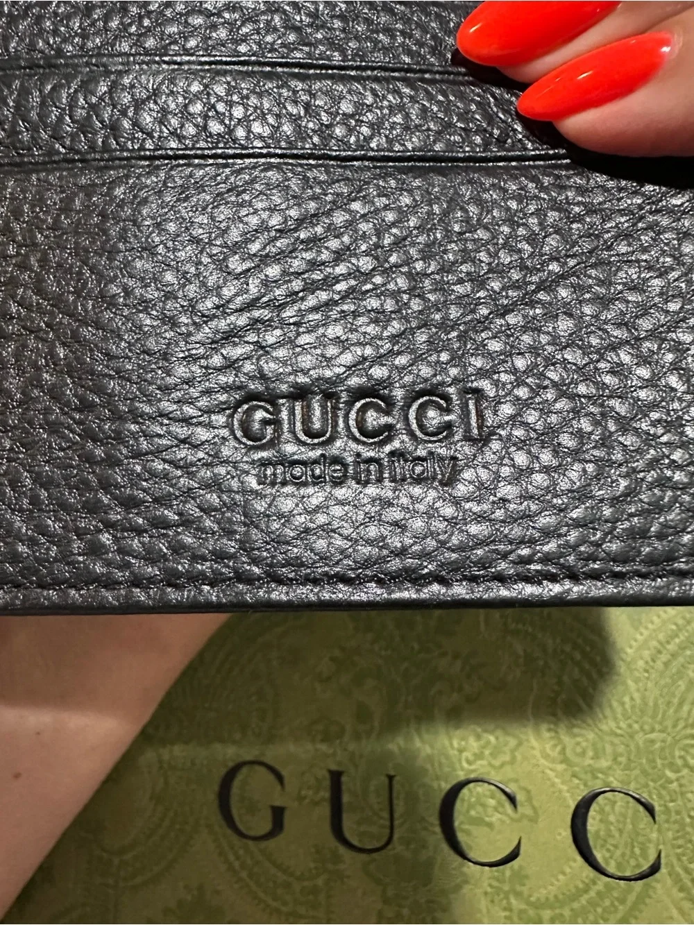 Gucci Beige GG Supreme Canvas Continental Card Wallet with Black Leather Band